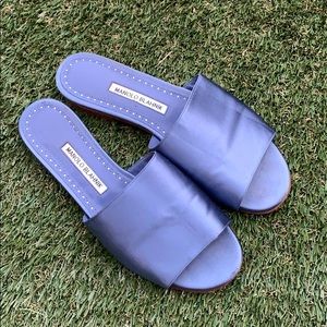Manolo Blahnik Rapalla Satin Slides